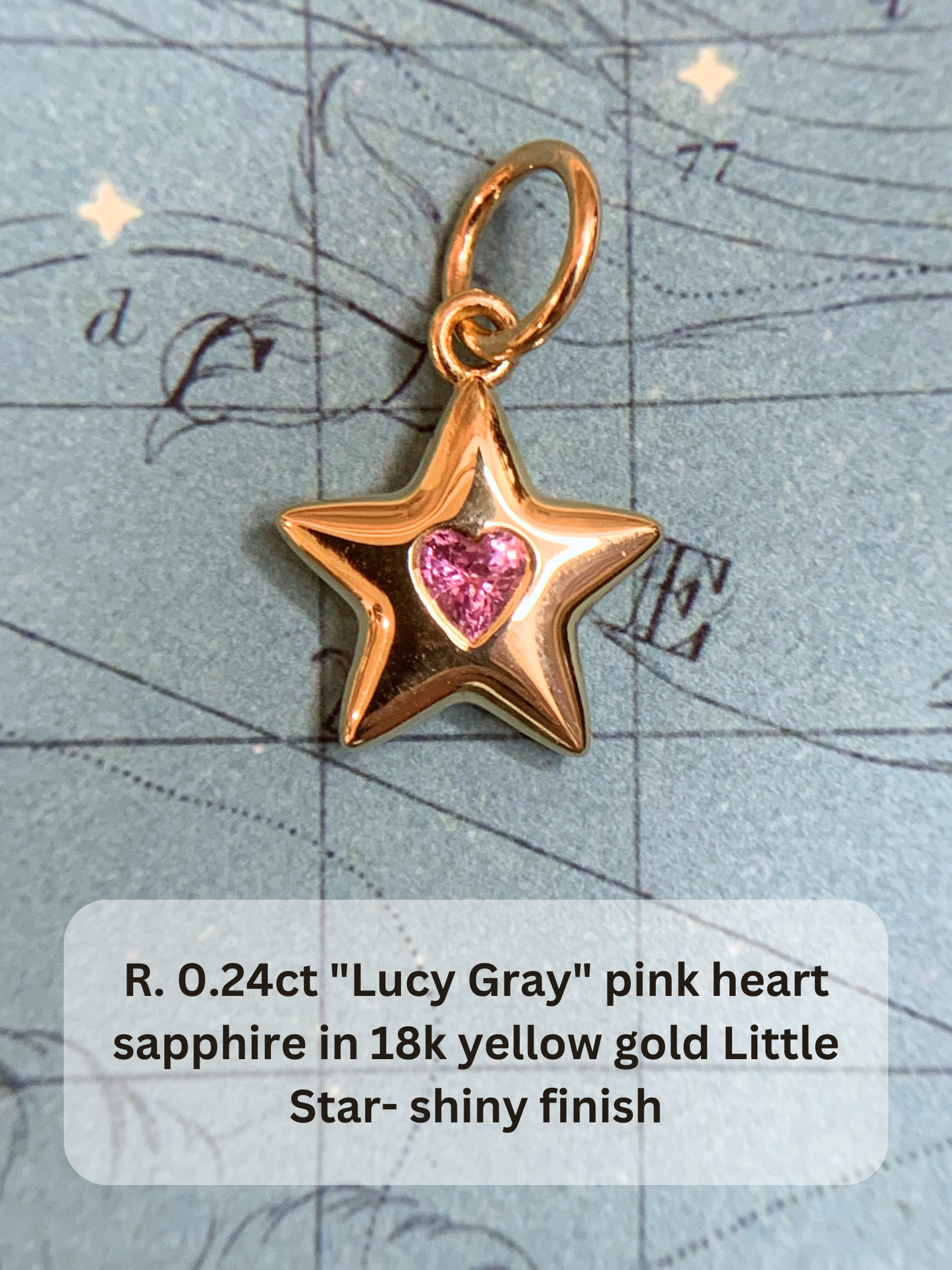 18k Little Star© volume 15 old cut diamonds, Mother Stars, heart edition sapphires, multicolor sapphires