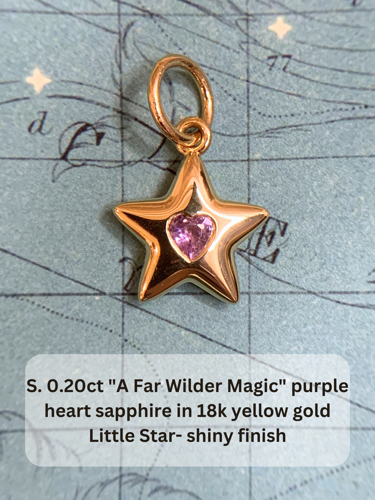 18k Little Star© volume 15 old cut diamonds, Mother Stars, heart edition sapphires, multicolor sapphires
