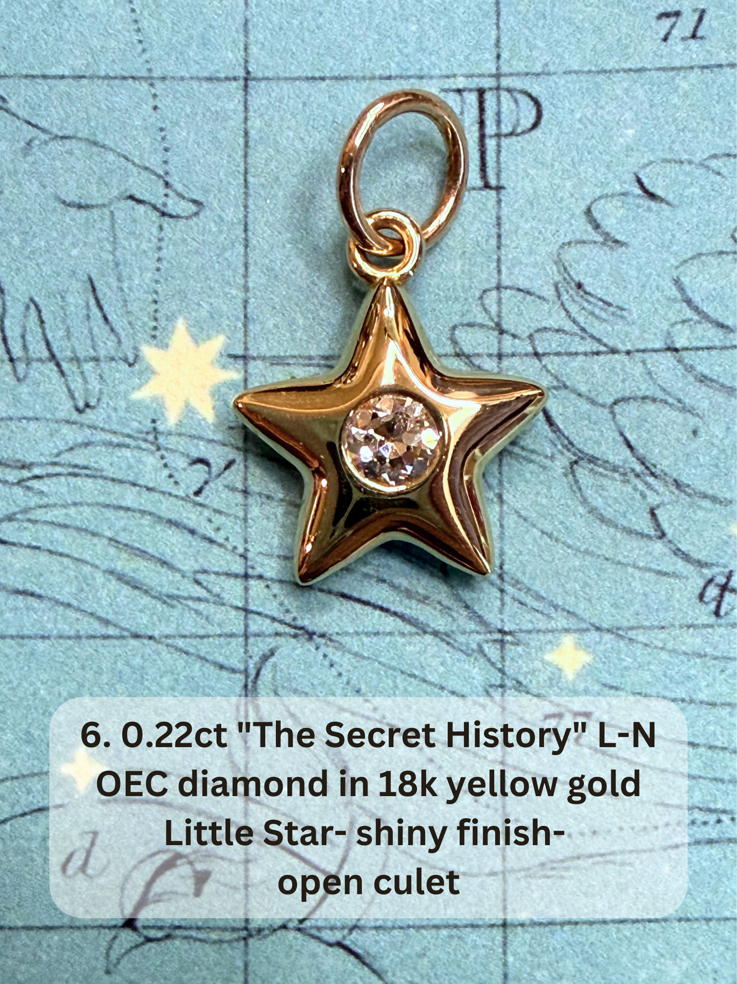 18k Little Star© volume 20 old cut diamond, sapphire, ruby