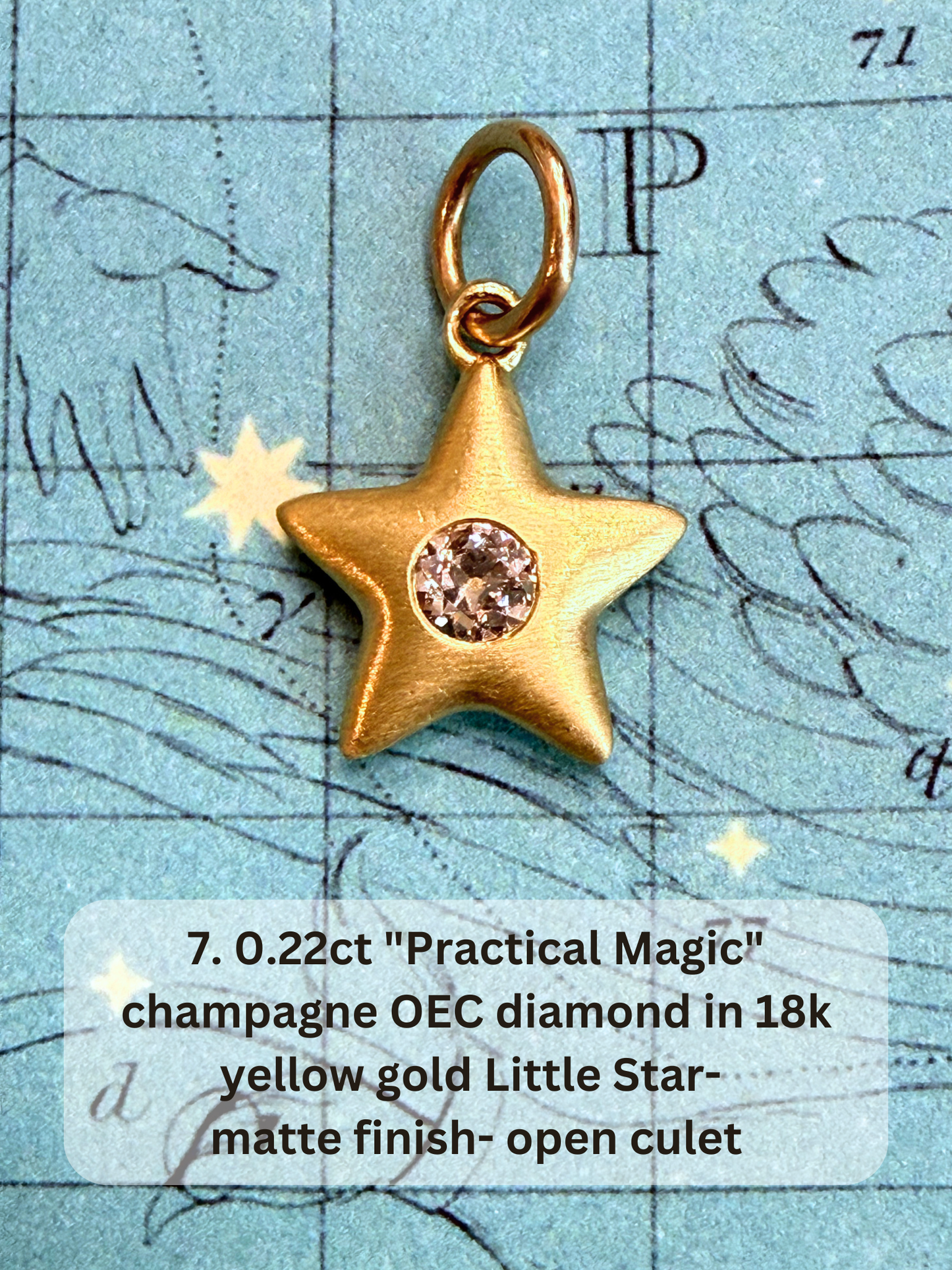 18k Little Star© volume 20 old cut diamond, sapphire, ruby