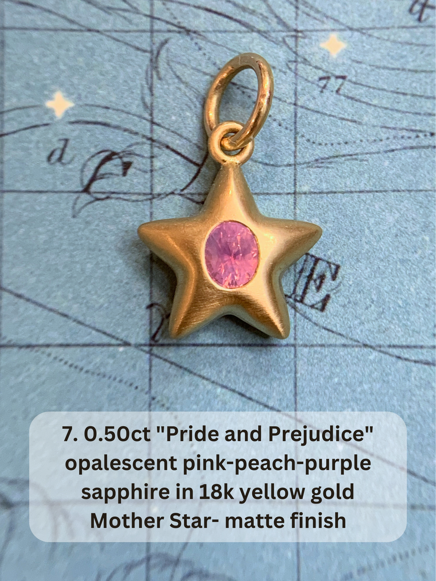 18k Little Star© volume 18 old cut diamonds, multicolor sapphires, emeralds, ruby