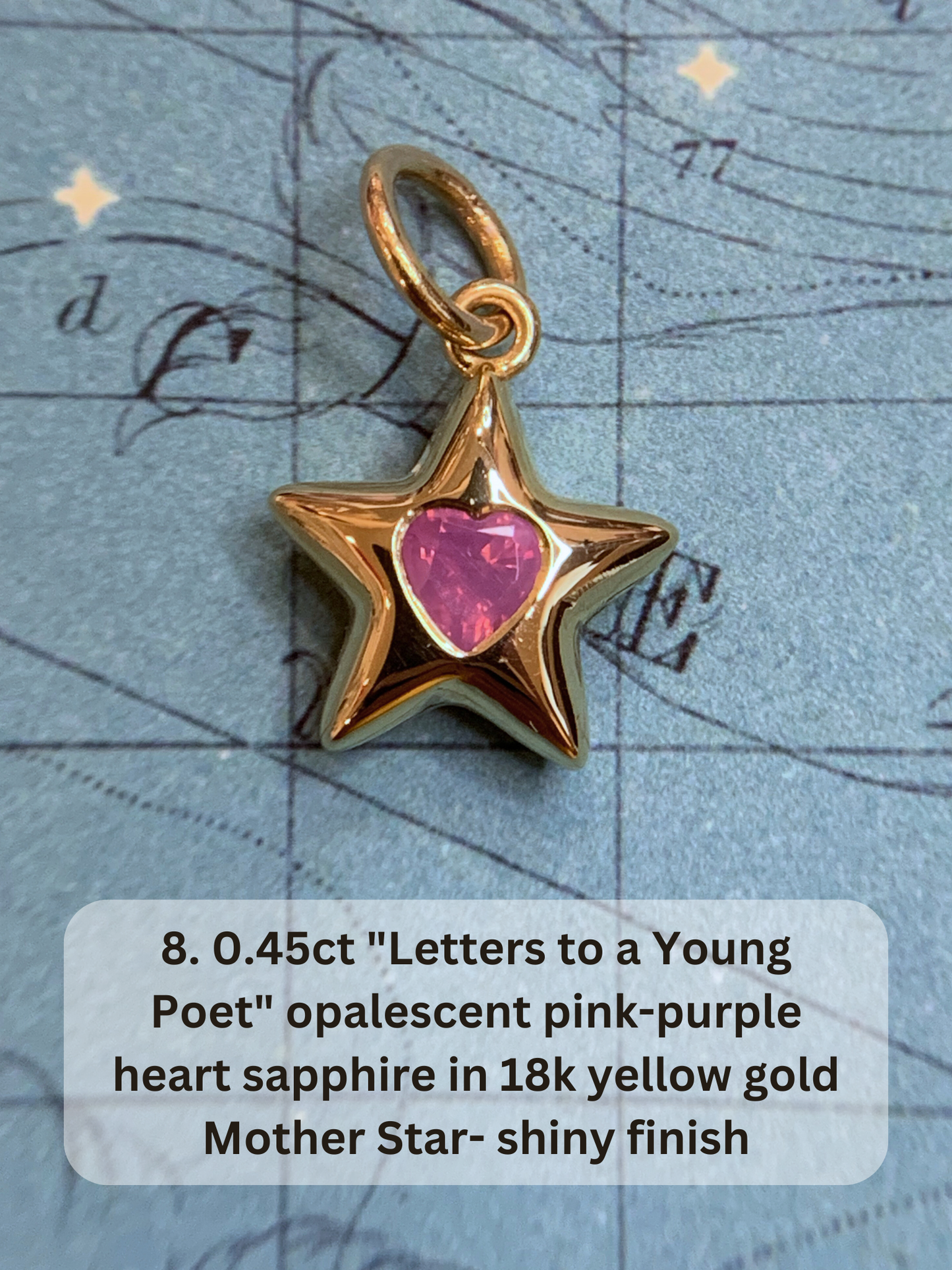 18k Little Star© volume 18 old cut diamonds, multicolor sapphires, emeralds, ruby