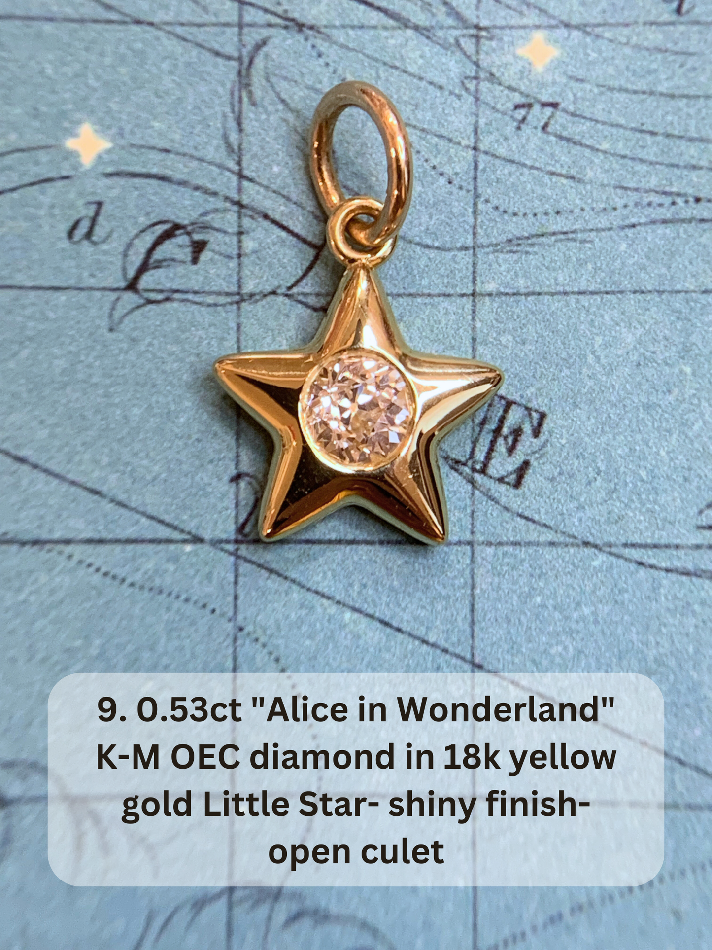 18k Little Star© volume 18 old cut diamonds, multicolor sapphires, emeralds, ruby