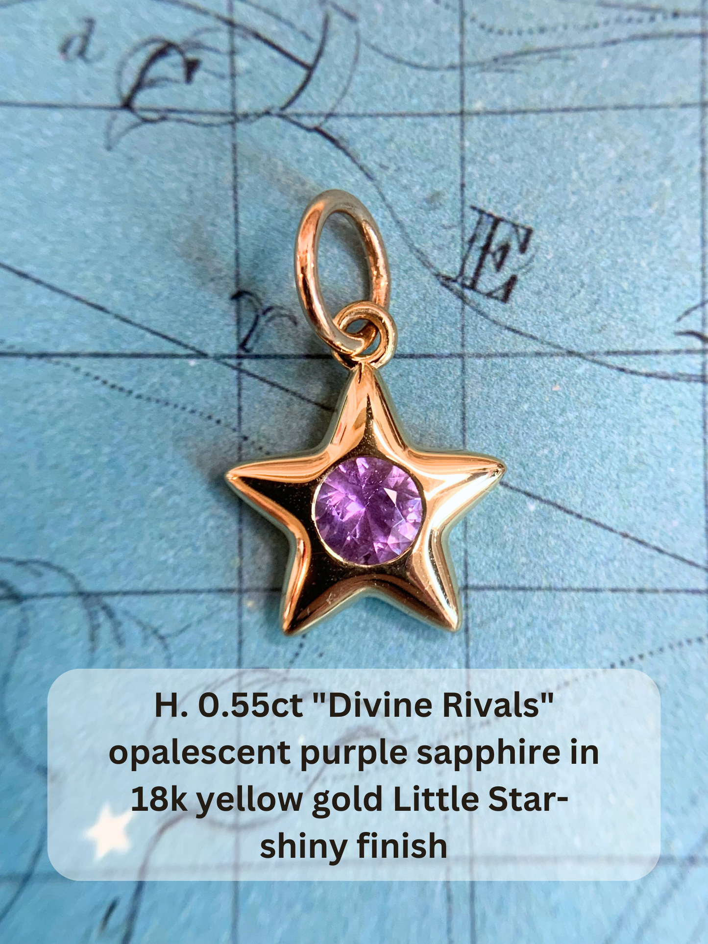 18k Little Star© volume 16 old cut diamonds, Mother Stars, heart edition sapphires, multicolor sapphires, emerald, garnet