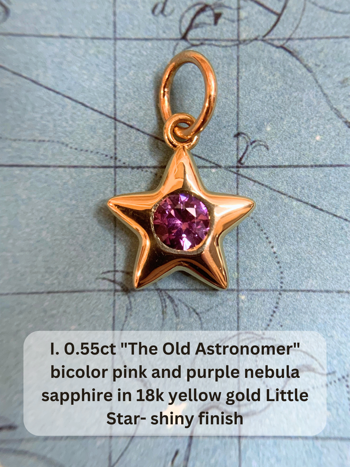 18k Little Star© volume 17 old cut diamonds, multicolor sapphires, rubies, emerald, garnets