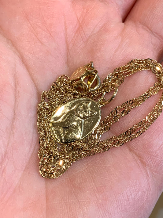 20inch 14k gold Singapore twist link chain 2.1g (chain only)