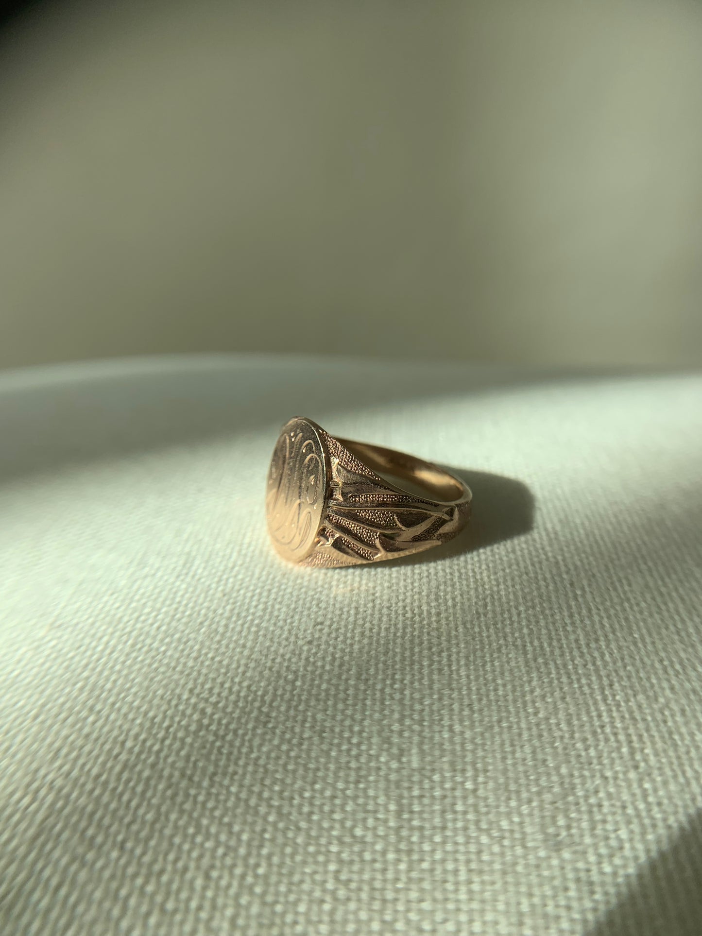 18k "Draco" JR Wood art nouveau dragon signet in rose gold (antique, only one available)