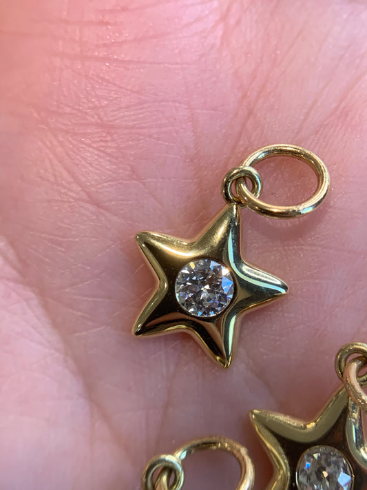 Sarah P. custom order - Star F. 0.30ct OEC diamond in 18k yellow gold Little Star- shiny finish