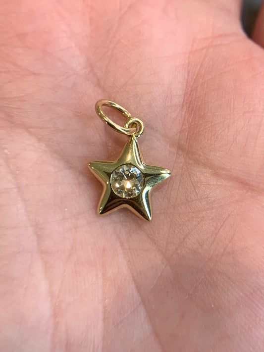 Corinne H. custom order - Star D. 0.39ct warm OEC diamond in 18k yellow gold Little Star- shiny finish