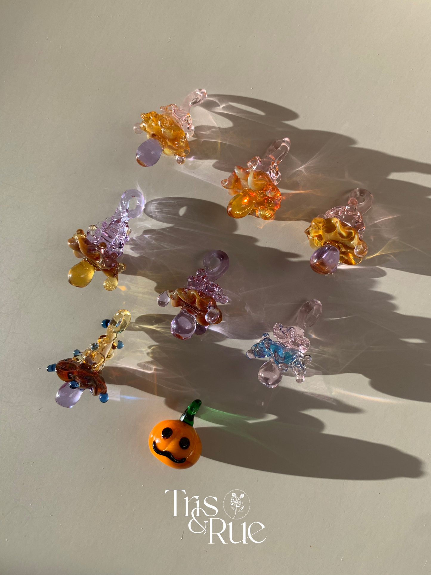 Mystical Mushrooms | Handmade lampwork glass art, each one of a kind