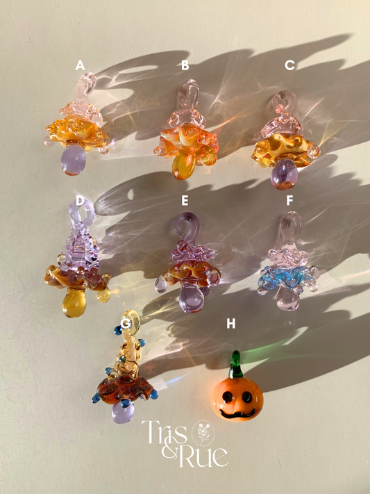 Mystical Mushrooms | Handmade lampwork glass art, each one of a kind