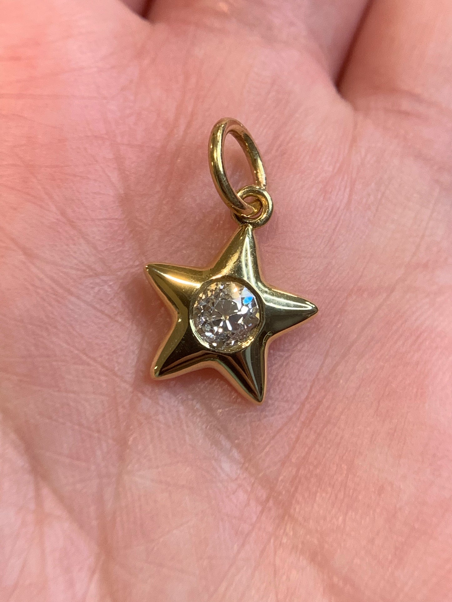 Kendra L. custom order - E. 0.50ct OEC diamond in 18k yellow gold Little Star- shiny finish