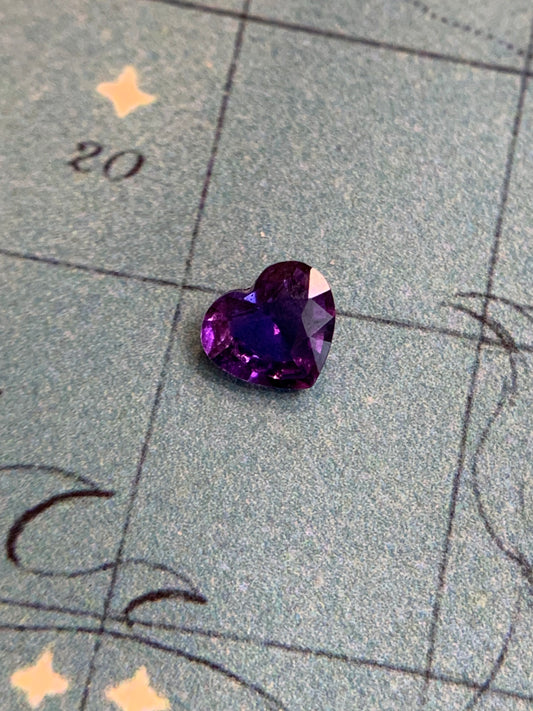 Michelle F. custom order - Star F. 0.40ct purple heart sapphire in 18k yellow gold Mother Star- matte finish