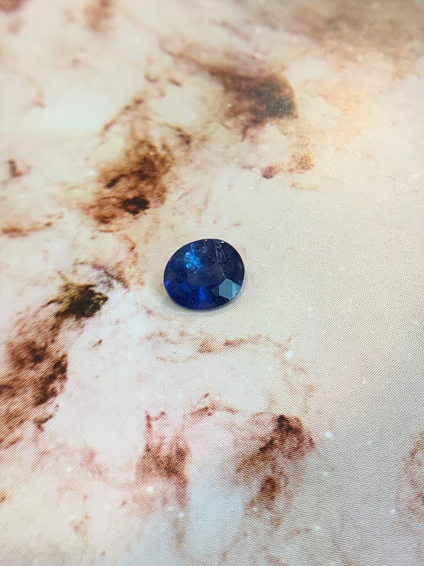 Amanda D. custom order - Star 55. 0.58ct "The Midnight Library" blue sapphire in 18k yellow gold Mother Star- matte finish
