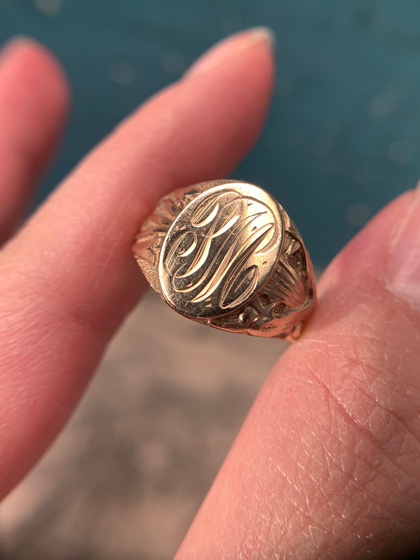 18k "Draco" JR Wood art nouveau dragon signet in rose gold (antique, only one available)