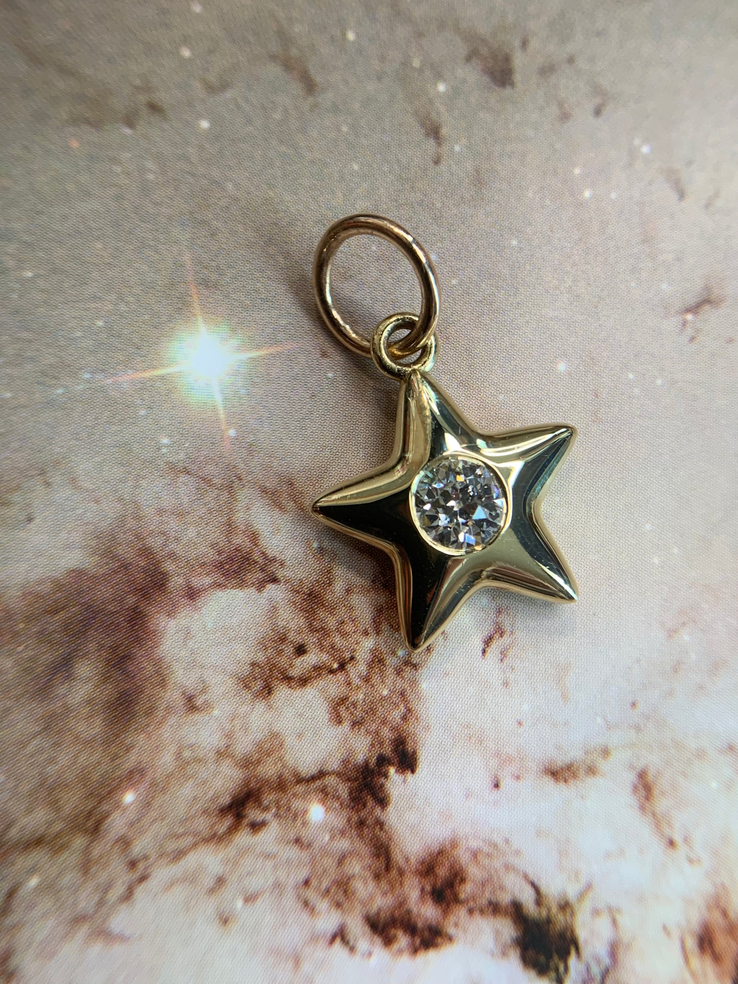 Amy K custom order - star 12. 0.31ct "The Spellshop" OEC diamond in 18k yellow gold Little Star- shiny finish