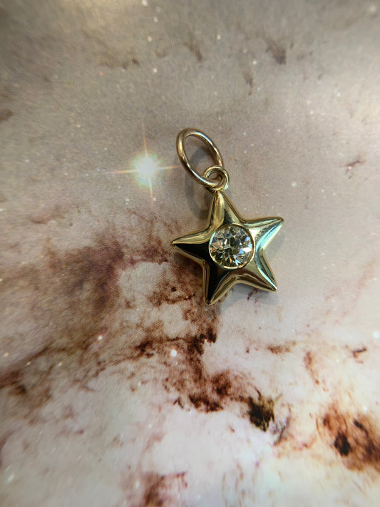 Sara C. custom order - star 3. 0.40ct "Pemberley" L-N OEC diamond in 18k yellow gold Little Star- shiny finish