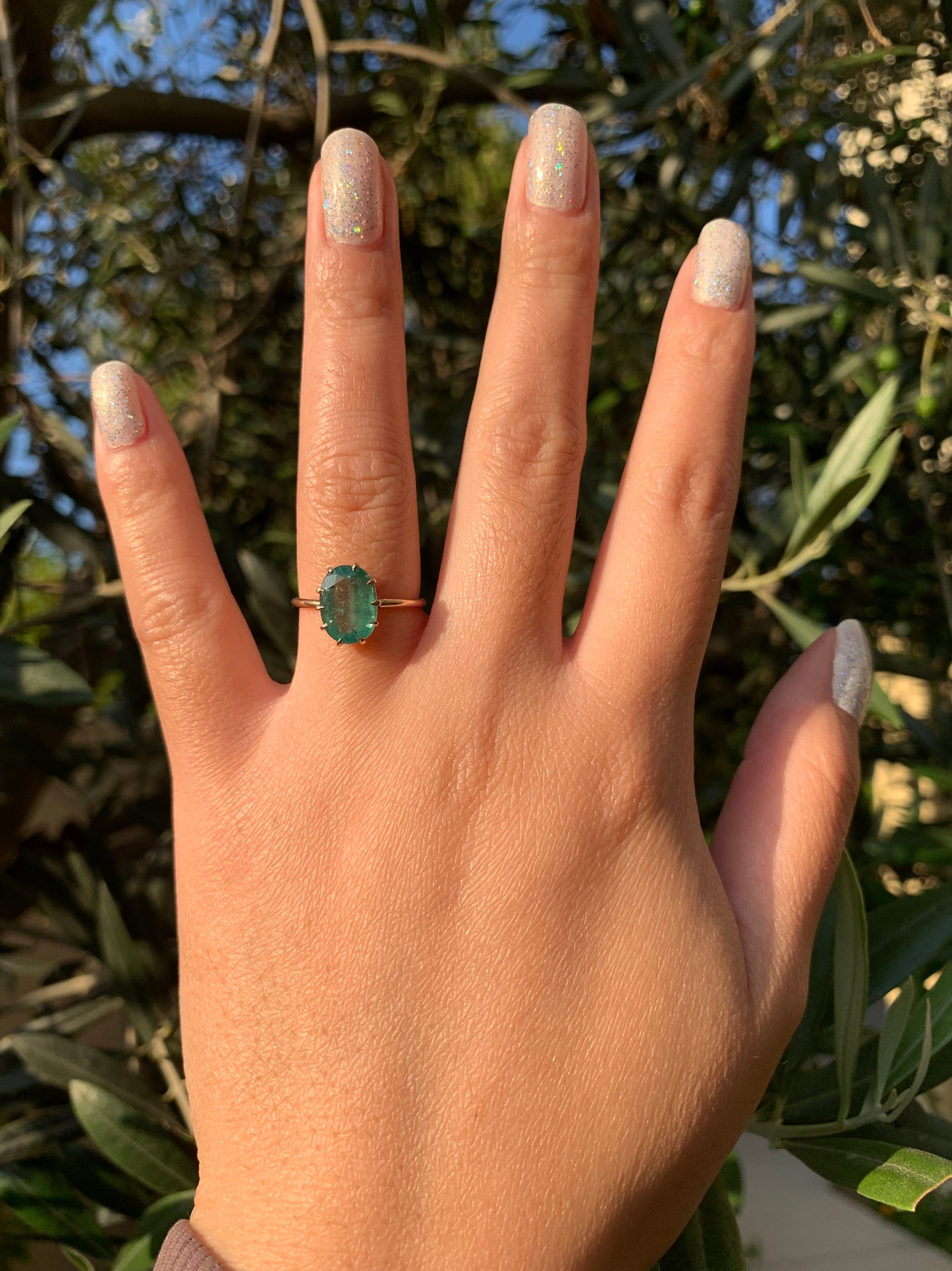 "Le Jardin" 2.25ct natural Zambian emerald in antique Victorian setting