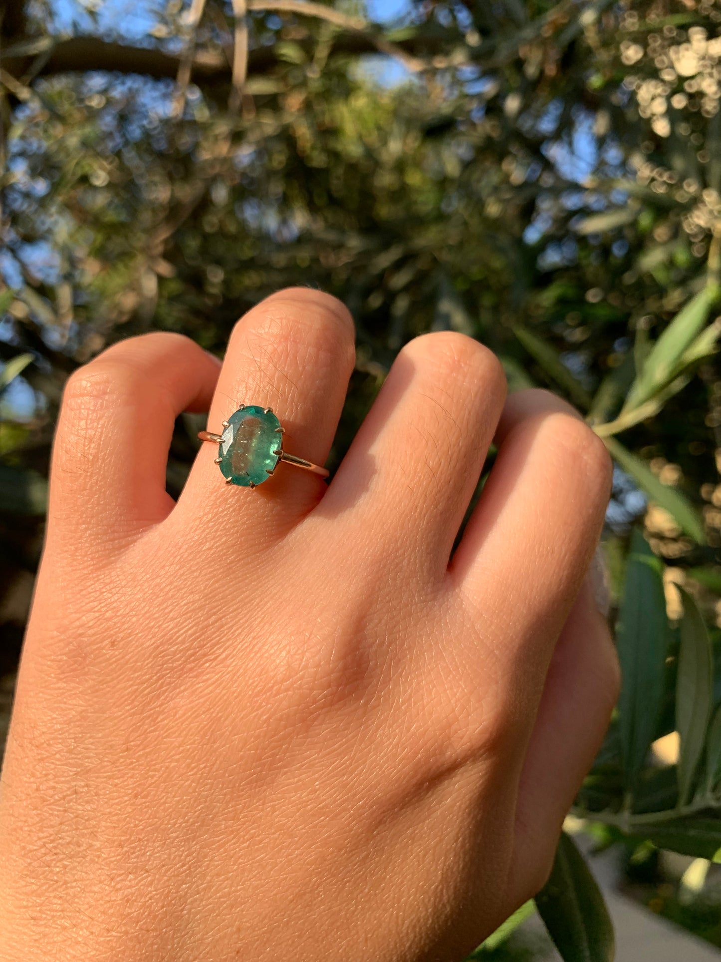 "Le Jardin" 2.25ct natural Zambian emerald in antique Victorian setting