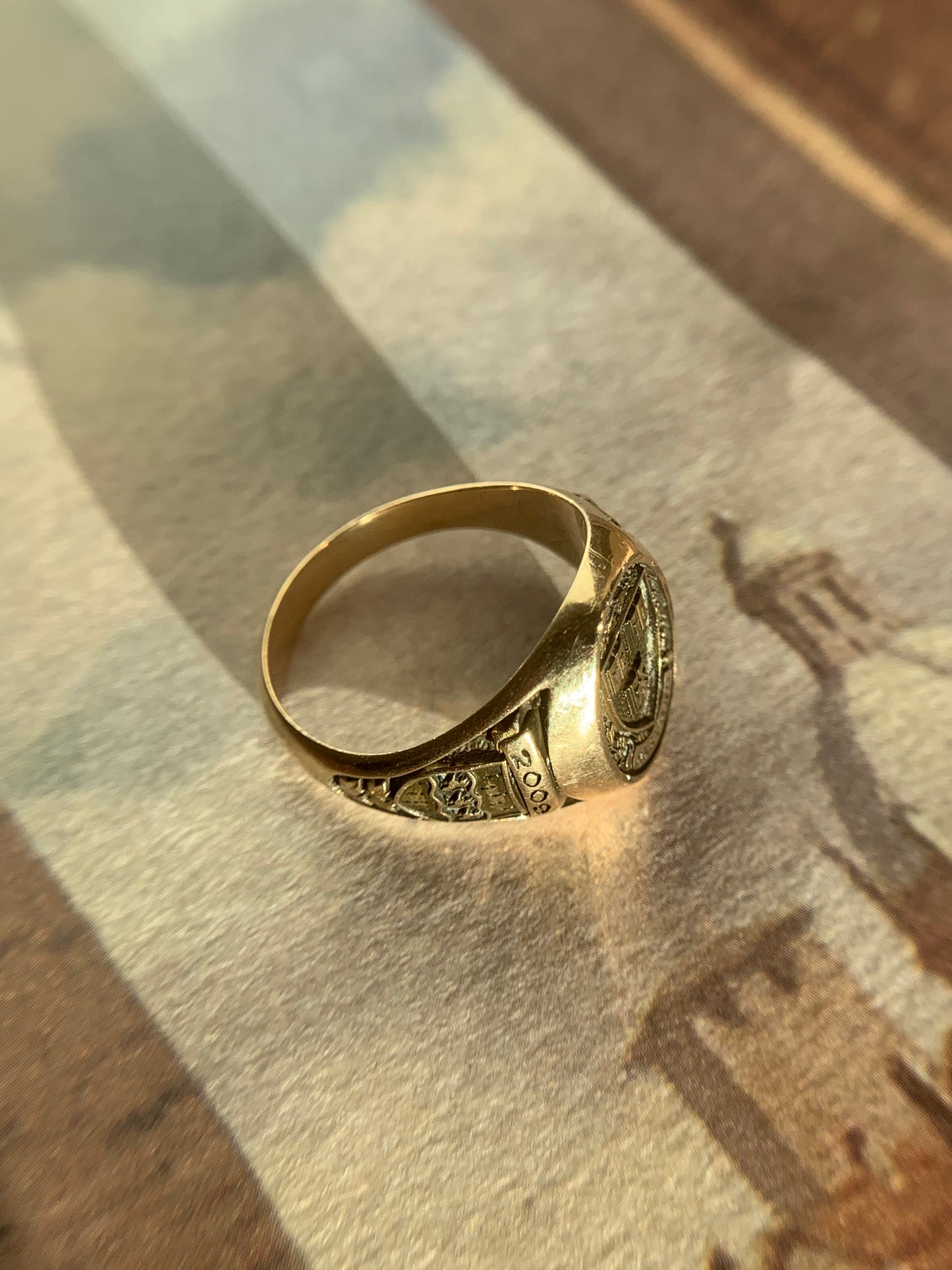 14k "Elle Woods" Harvard signet ring in yellow gold (vintage, only one available)