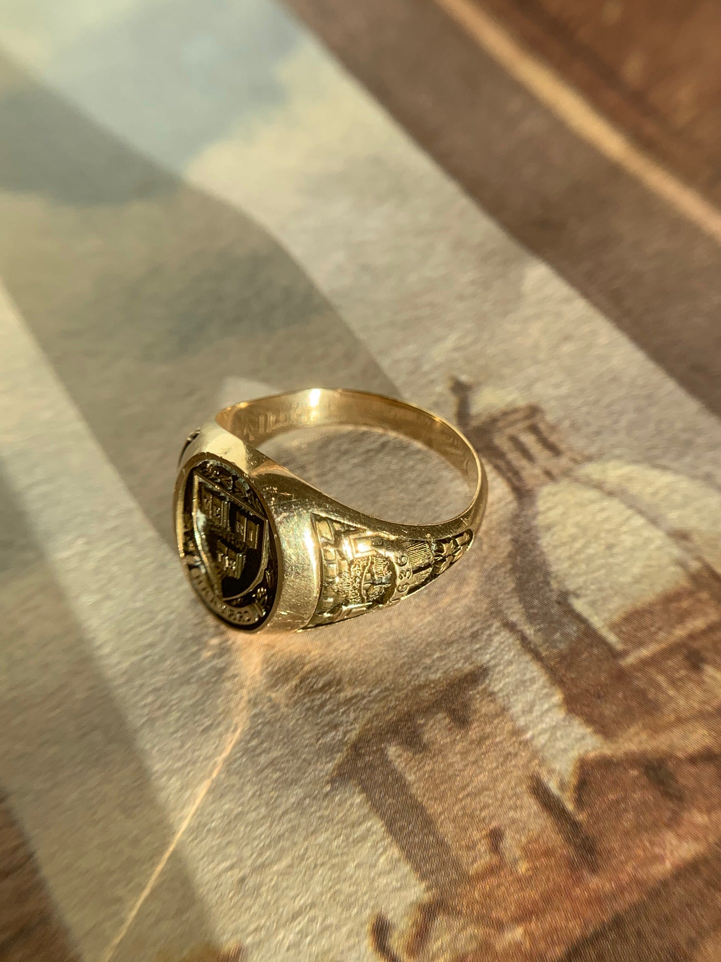 14k "Elle Woods" Harvard signet ring in yellow gold (vintage, only one available)