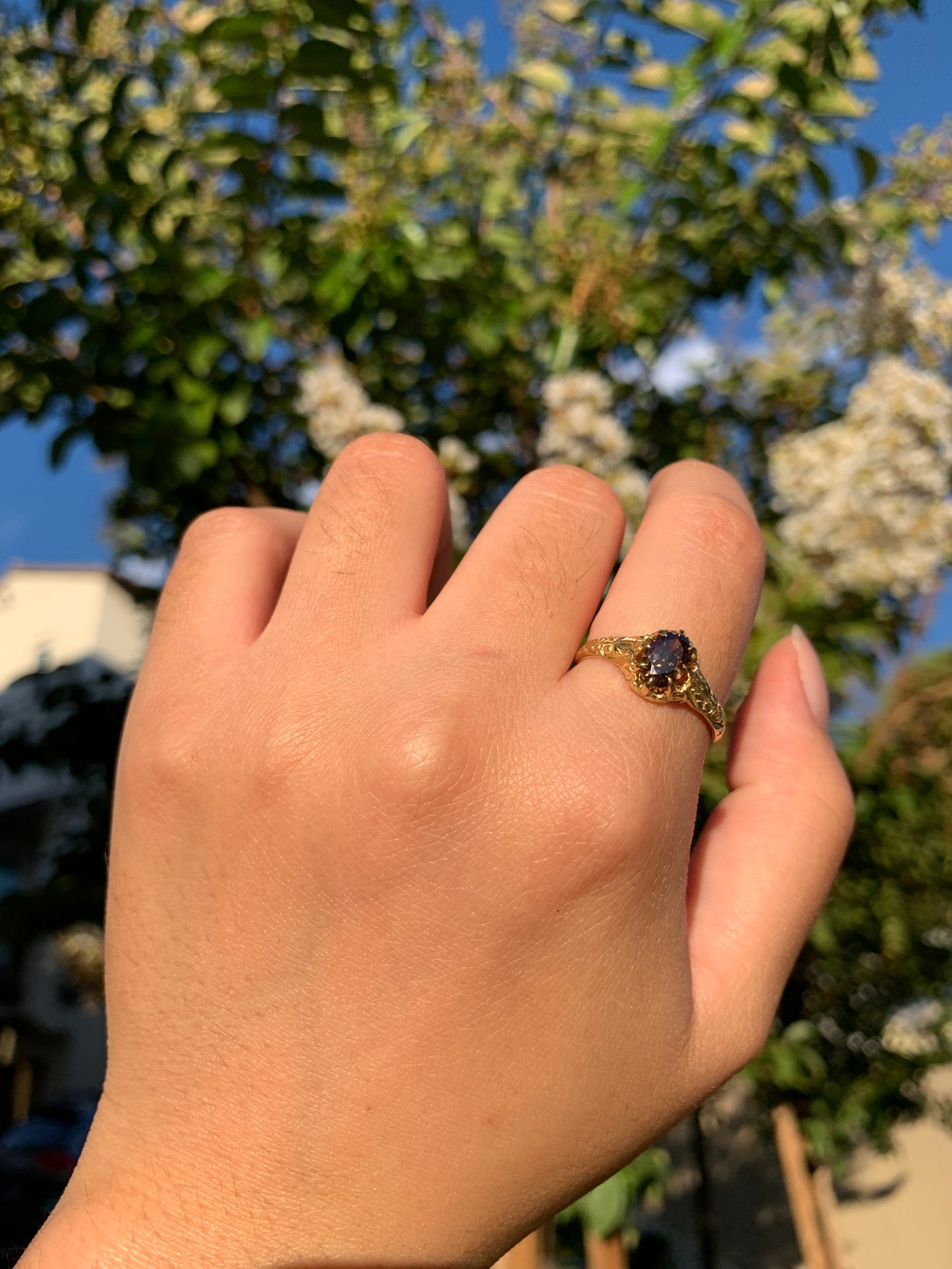 18k "Folklore" natural brown diamond ring in yellow gold (custom made)