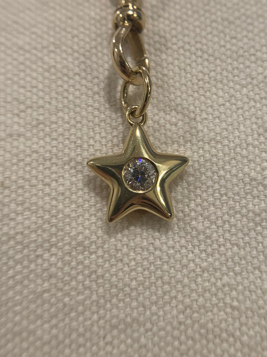 Robin custom order - Star A. 0.35ct H-J near colorless, eye clean, open culet OEC in a shiny finish 18k yellow gold Little Star