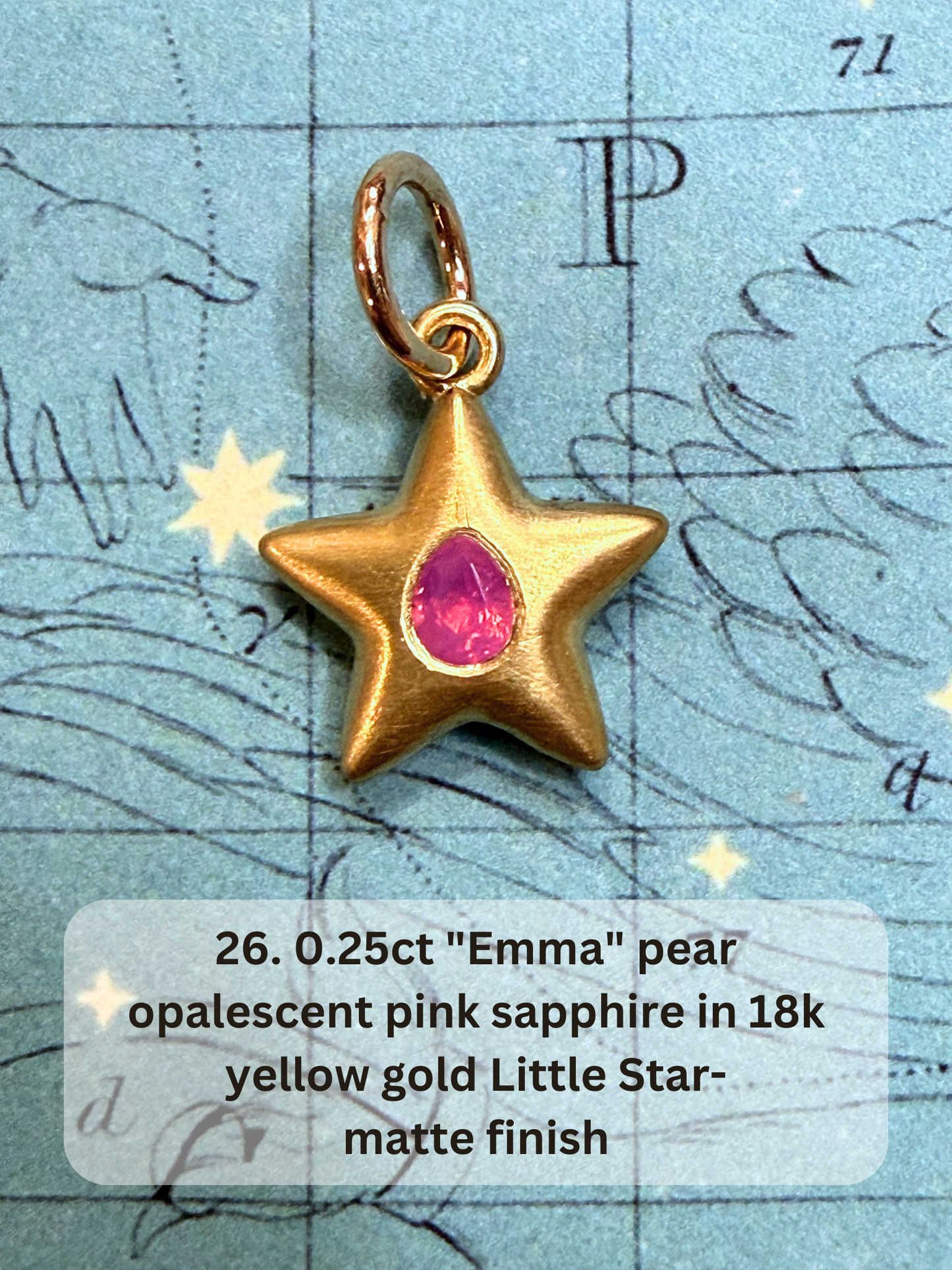 18k Little Star© volume 19 old cut diamond, sapphire, emerald, ruby, garnet