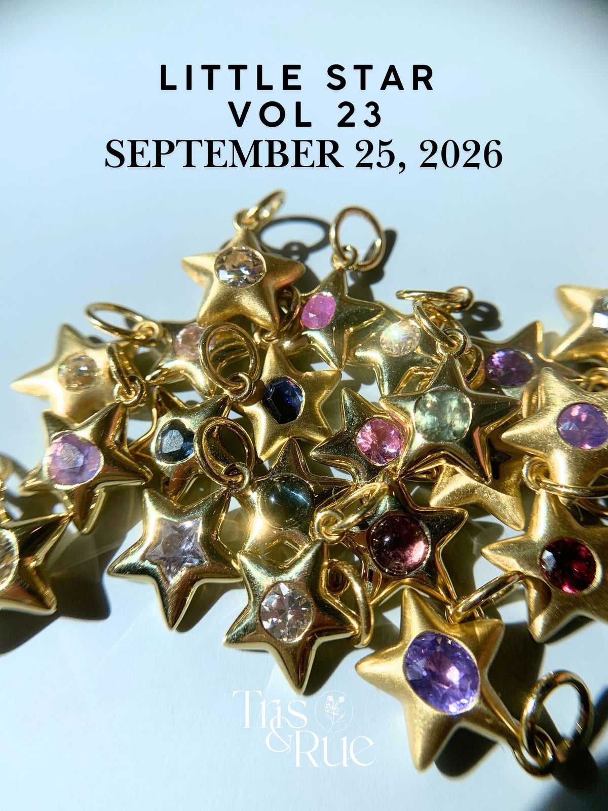 18k Little Star© volume 23 old cut diamond, sapphire, spinel, garnet