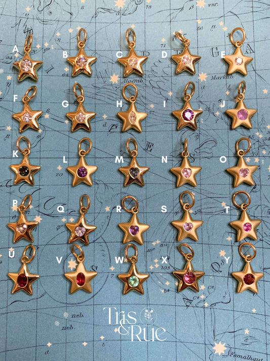 18k Little Star© volume 17 old cut diamonds, multicolor sapphires, rubies, emerald, garnets