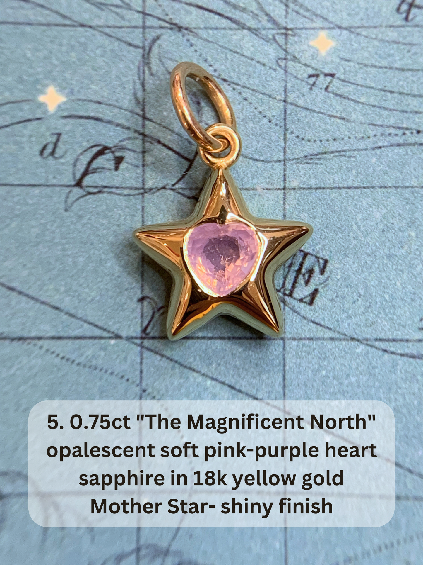 18k Little Star© volume 18 old cut diamonds, multicolor sapphires, emeralds, ruby