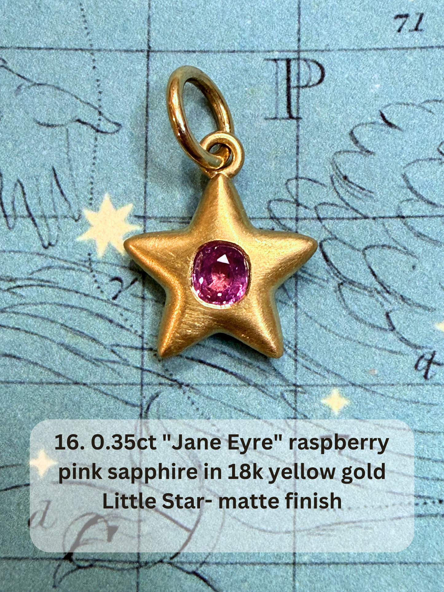 18k Little Star© volume 19 old cut diamond, sapphire, emerald, ruby, garnet